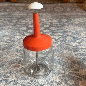 Vintage Glass Chopper with Red Handle